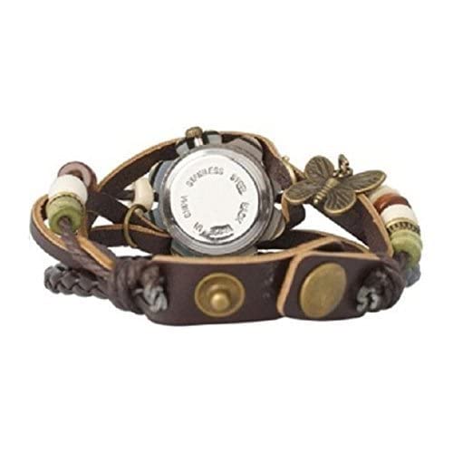 ITHANO - Leather Bracelet Analogue Brown Off-White Dial Women's Watch - BRW01 - Image 4