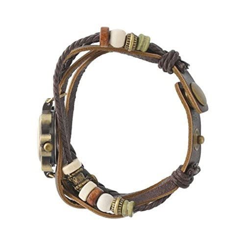 ITHANO - Leather Bracelet Analogue Brown Off-White Dial Women's Watch - BRW01 - Image 3