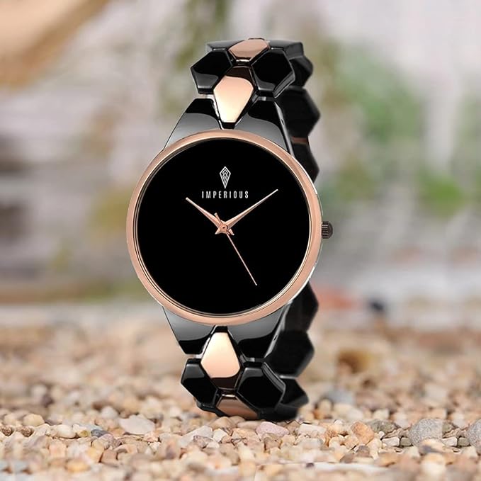 IMPERIOUS - THE ROYAL WAY Analogue Women's Watch (Black Dial) - Image 3