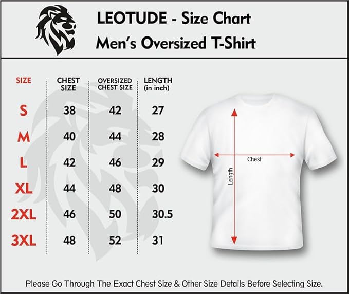 LEOTUDE Men's Cottoblend Half Sleeve Printed Oversized Drop Shoulder T-Shirt (Black Color) - Image 4