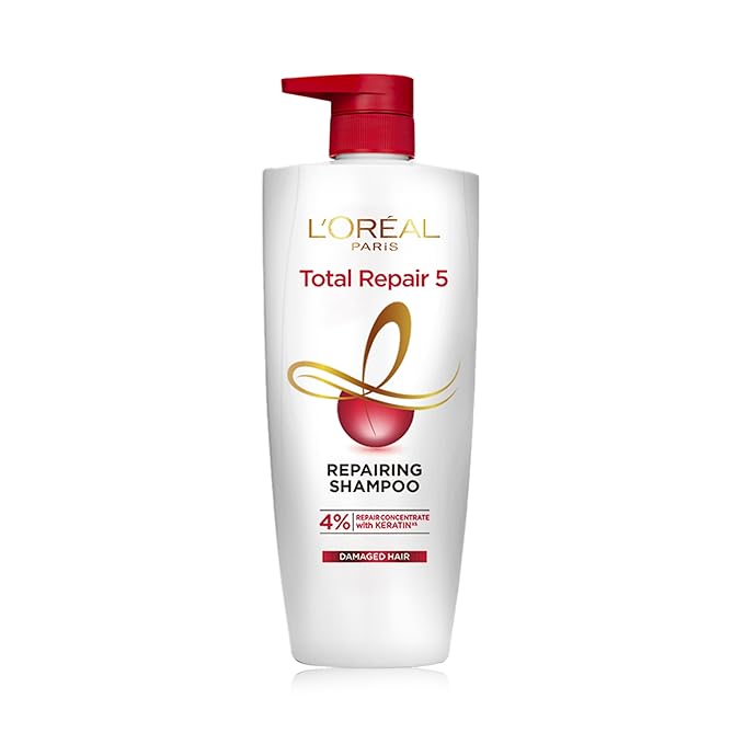 L'Oreal Paris Shampoo, For Damaged and Weak Hair, With Pro-Keratin + Ceramide, Total Repair 5, 1ltr - Image 2
