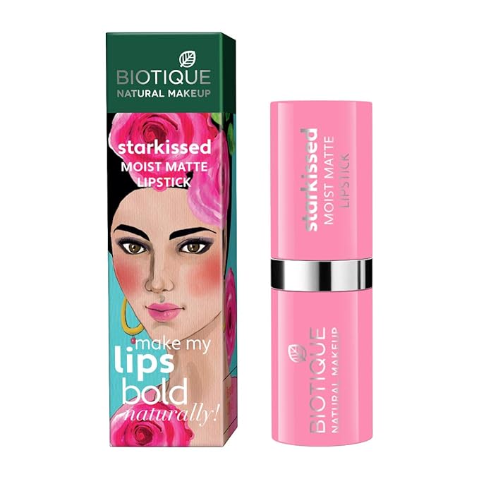 Biotique Natural Makeup Starkissed Moist Matte Lipstick, Dancing Queen - Image 2