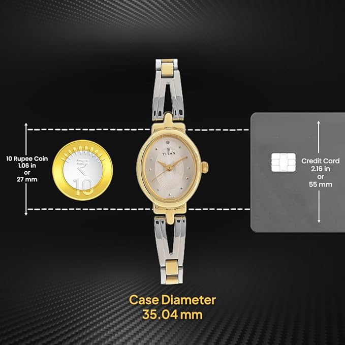 Titan Quartz Analog Silver Dial Stainless Steel Strap Watch for Women-NM2594BM01 - Image 3