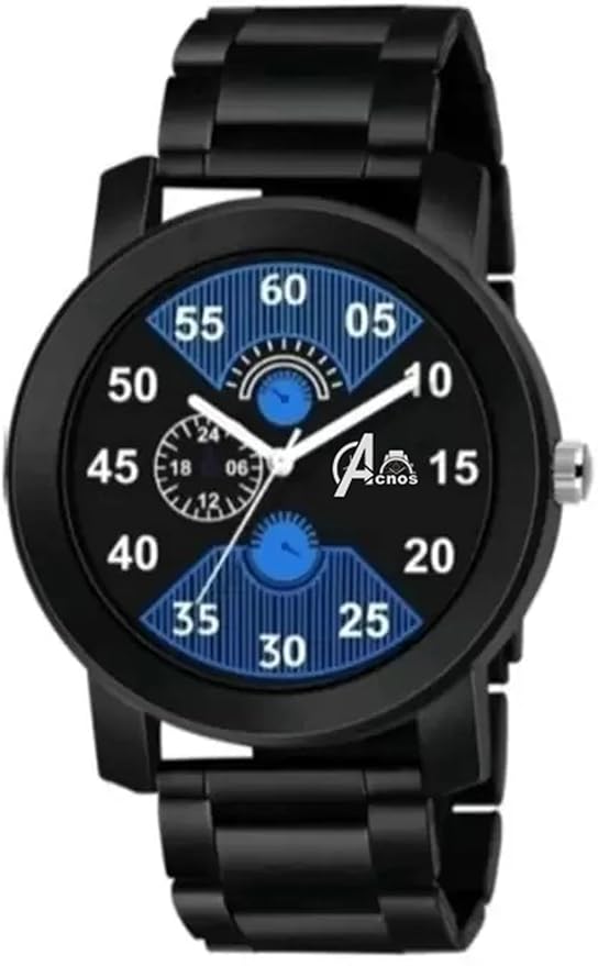Acnos Black Diffrent Dial Pu Speedbelt Analog Watches Pack of 1 for Men for Girl for Boy Pack of 1