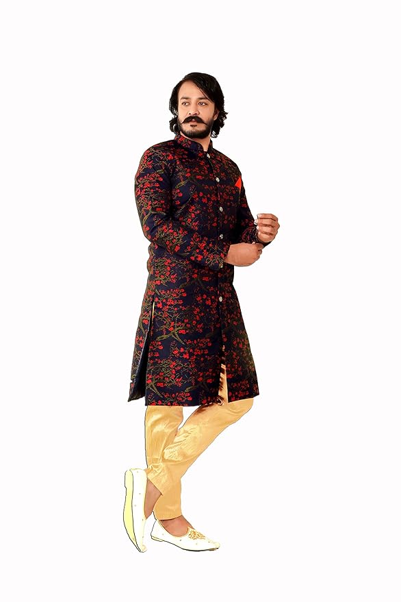 N.B.F Fashion Mens Ethnic Wear Kurta Pajama Sherwani Set - Image 2