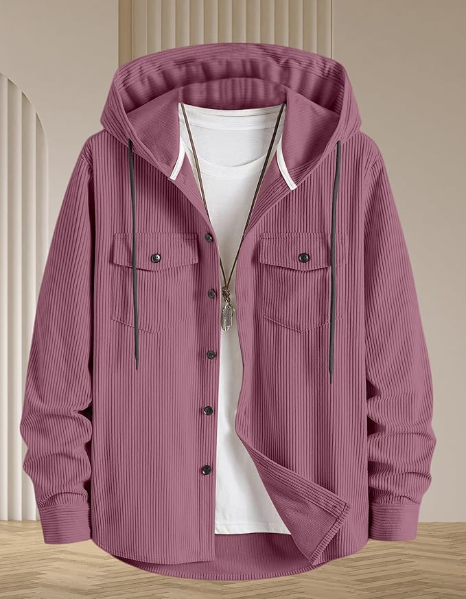 IndoPrimo Casual Shirt for Men || Shirt for Men || Men Stylish Shirt || Hoodie Shirt Men || Corduroy Shirt Men - Image 2