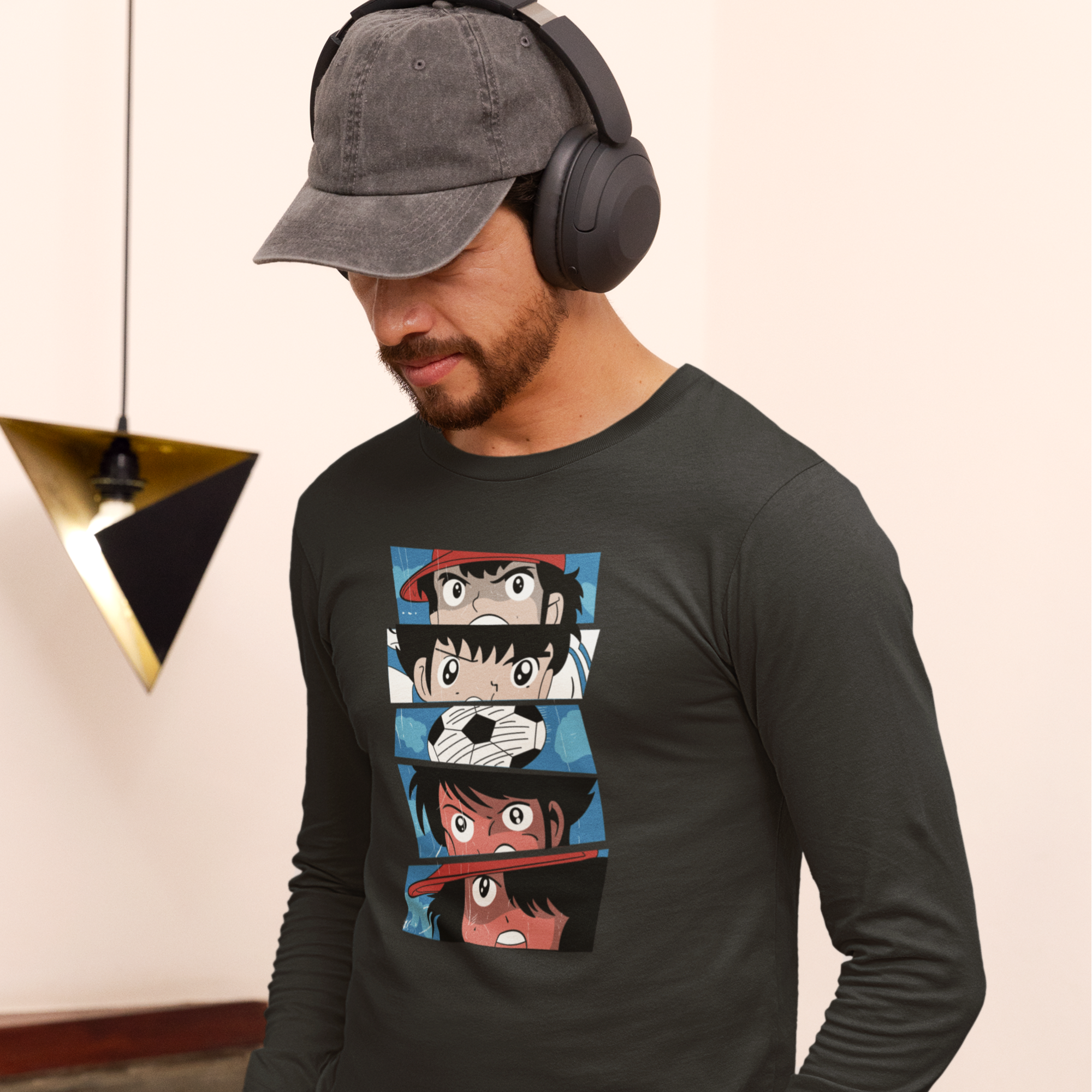 Men Captain Tsubasa graphic printed full sleeve T-Shirt - Image 2