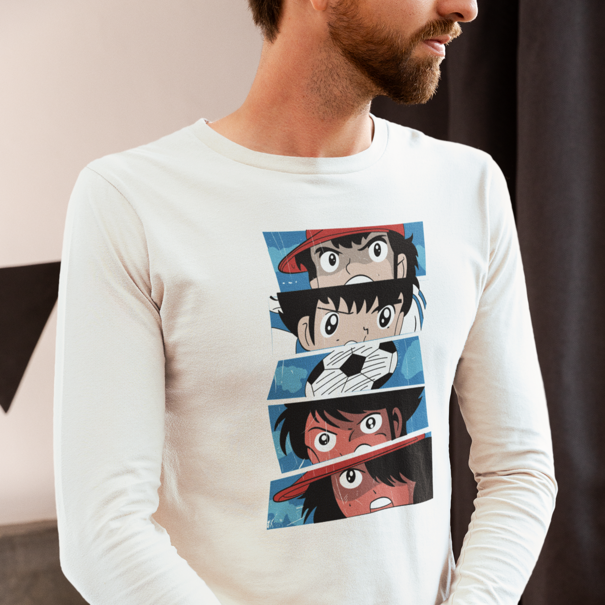 Men Captain Tsubasa graphic printed full sleeve T-Shirt - Image 3