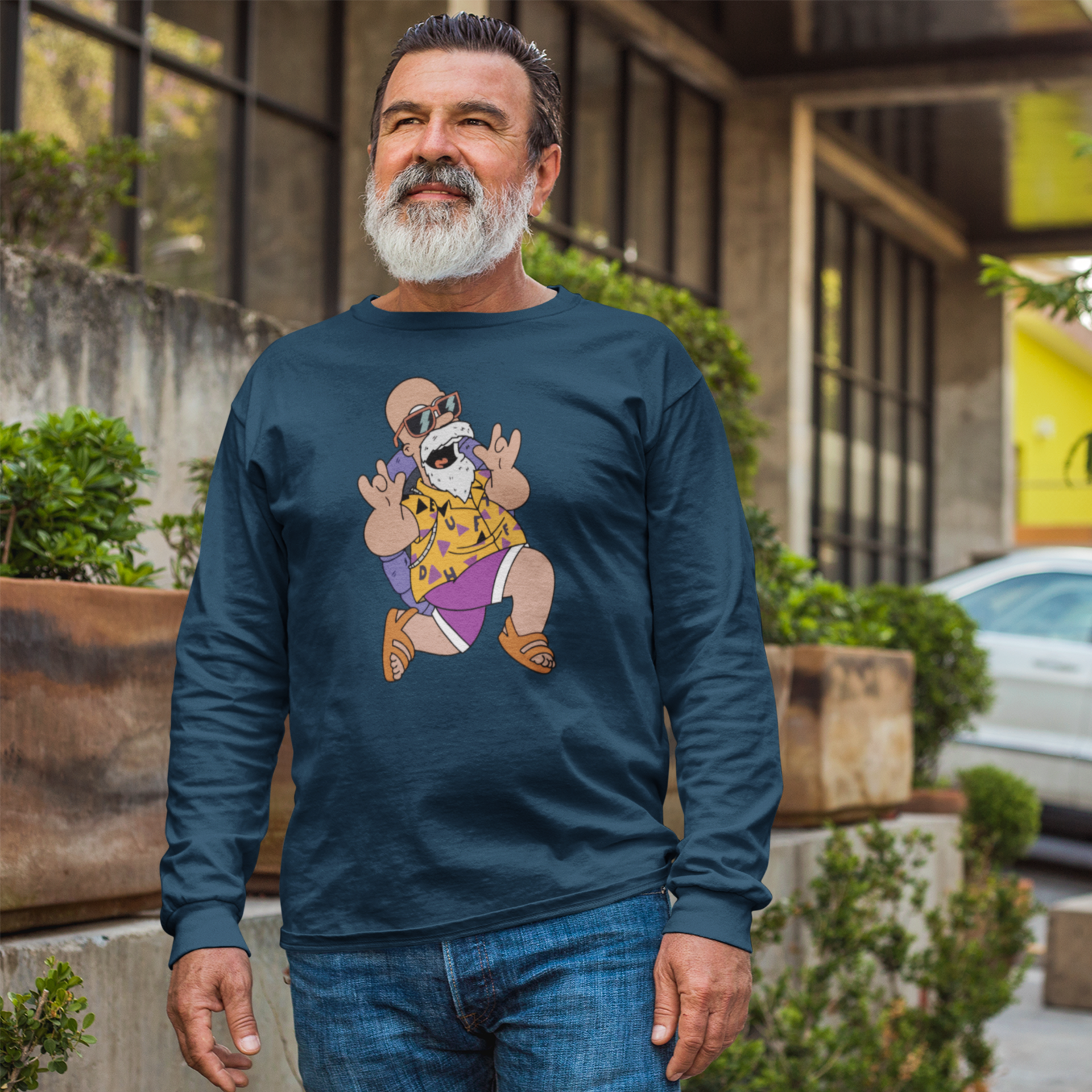 Men Master roshi graphic printed full sleeve T-shirt - Image 4