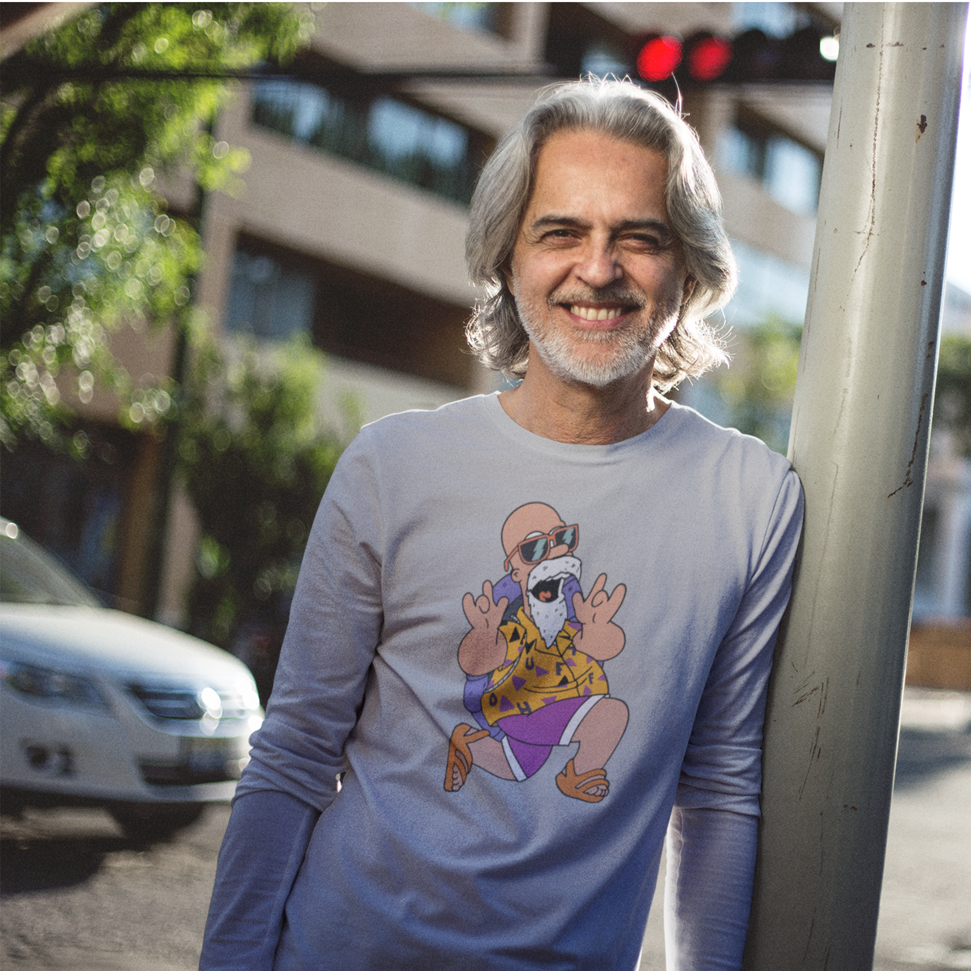 Men Master roshi graphic printed full sleeve T-shirt - Image 3