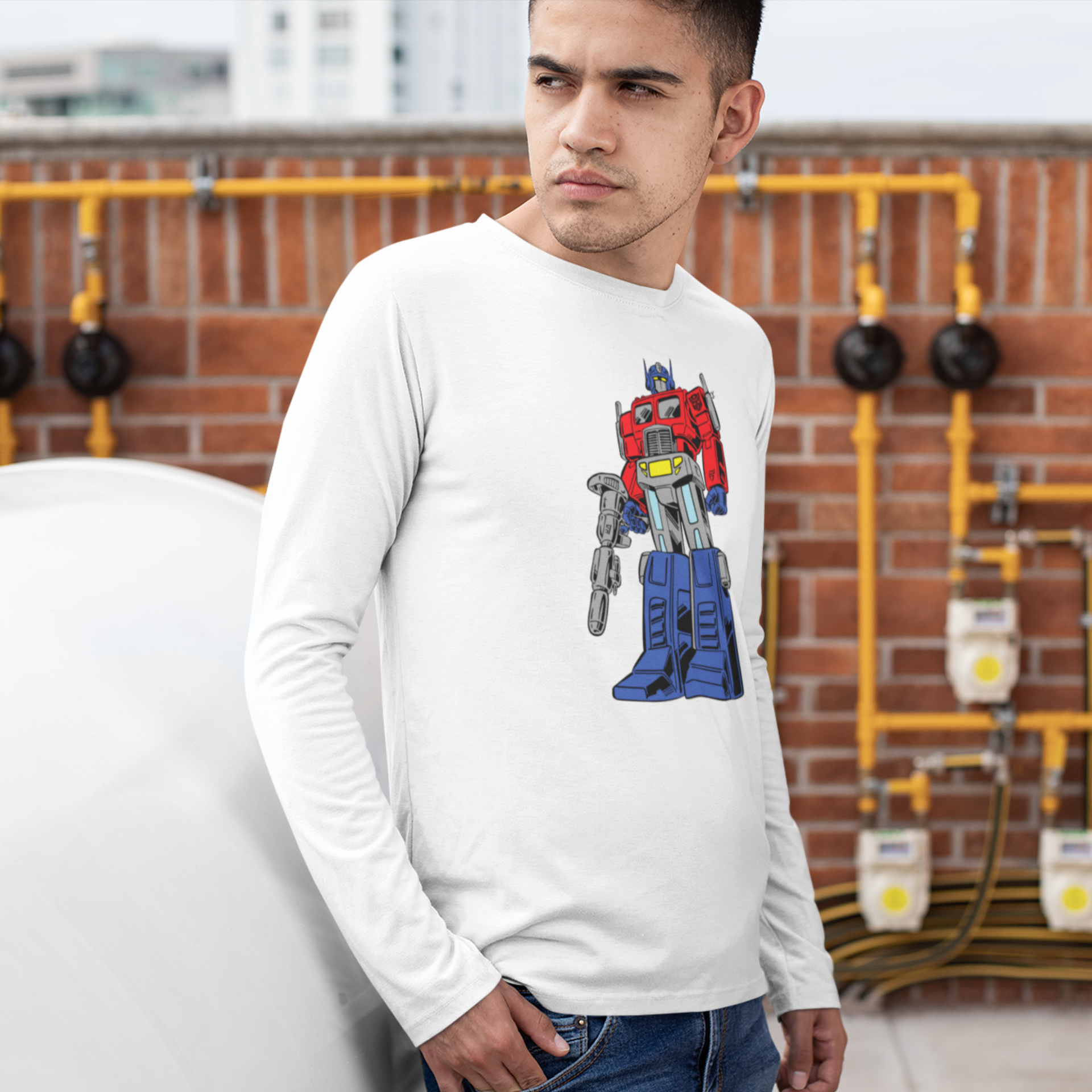 Men Optimus prime graphic printed full sleeve T-Shirt - Image 3