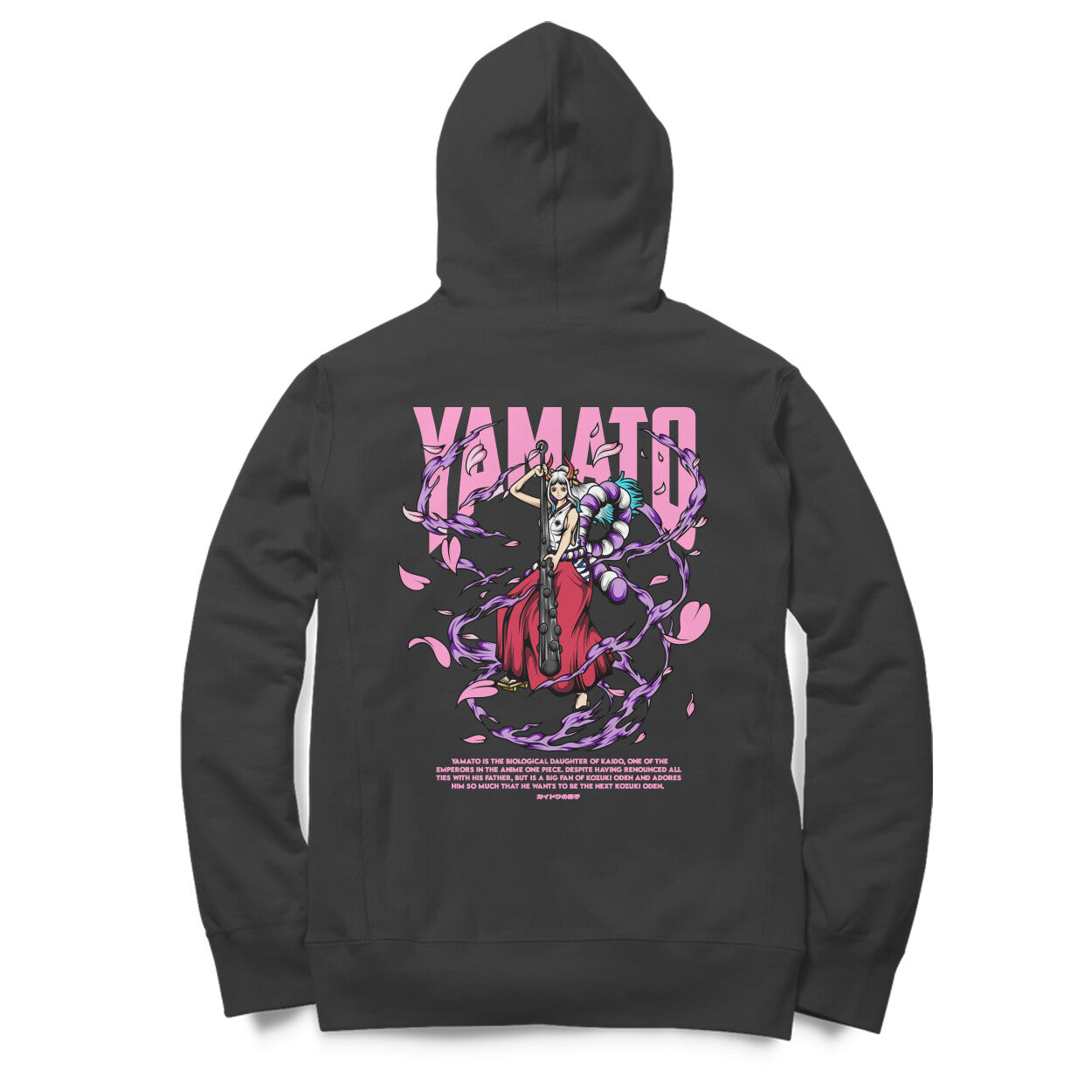 Women Yamato one piece graphic back printed streetwear oversized Hoodie - Image 4